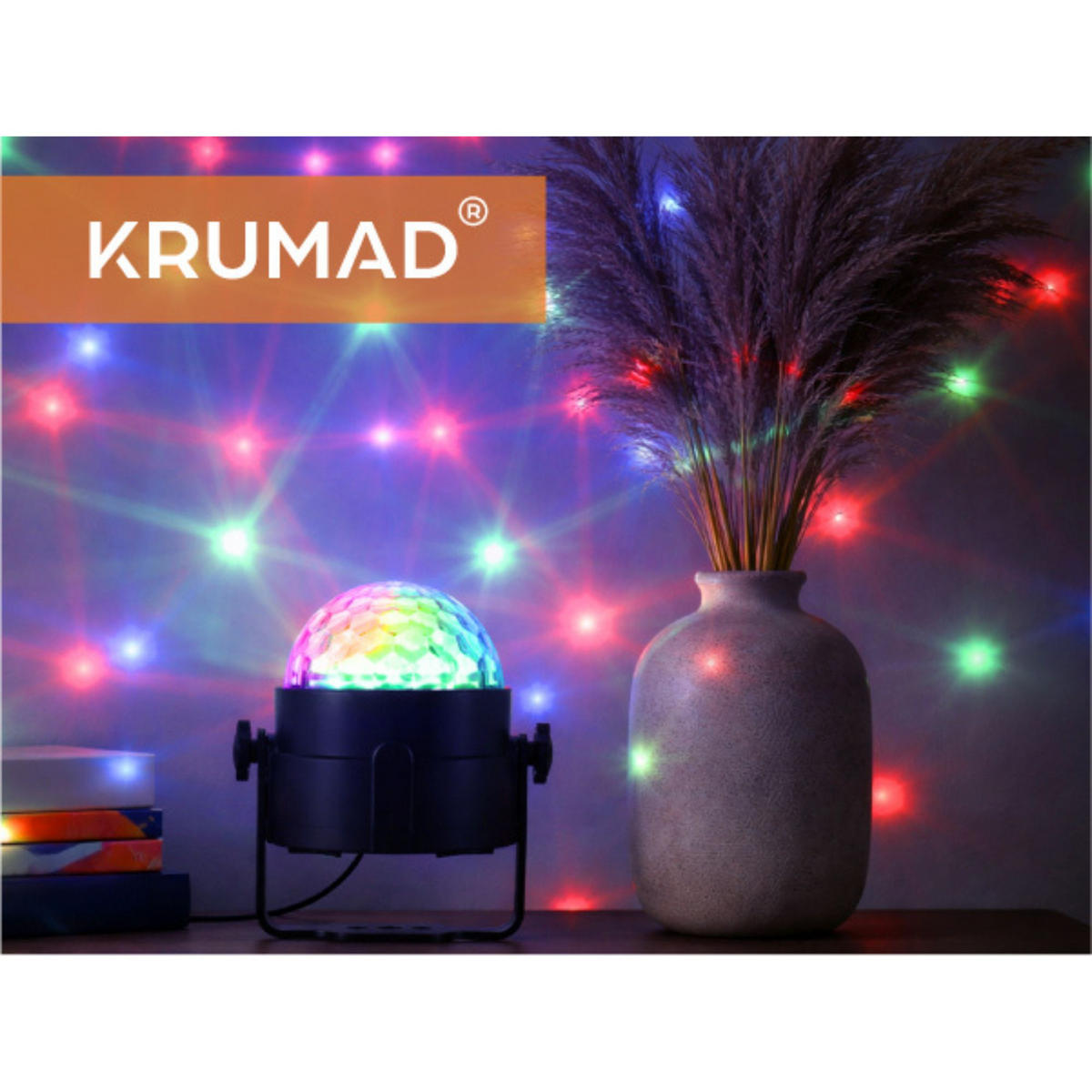 DISCOKUGEL Kinder, Lichteffekte - Schwarz, Kunststoff (10/8/8cm) - KRUMAD
