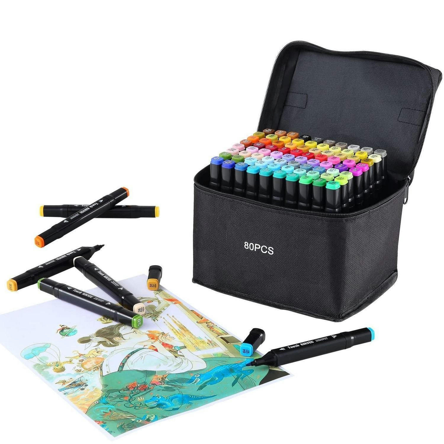 ALKOHOLMARKER 80 Farben Set mit Tragetasche - Multicolor, Kunststoff (20/14/16cm)
