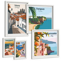 BILDER SET 5er Set - 50x50 cm & 20x30 cm & 40x60 cm Weißer Rahmen - Grün der Wasserschlucht im Winter - Weiß, Kunststoff (40/60cm) - TULUP