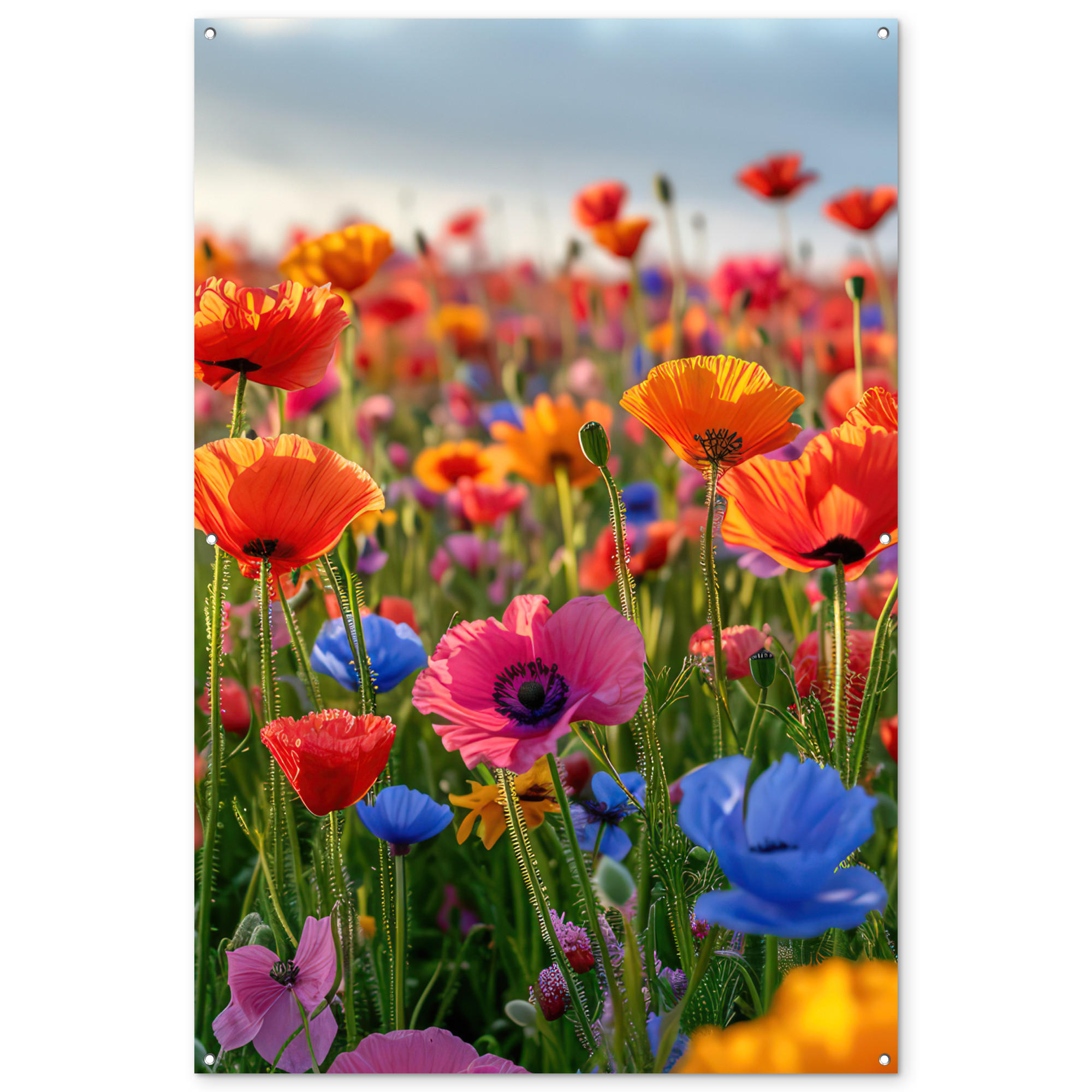 GARTENPOSTER Blumen - Mohnblumen - Farbenfroh - Natur 120x180 cm - Dunkelorange, Kunststoff (120/180/0.2cm) - OnlyWow