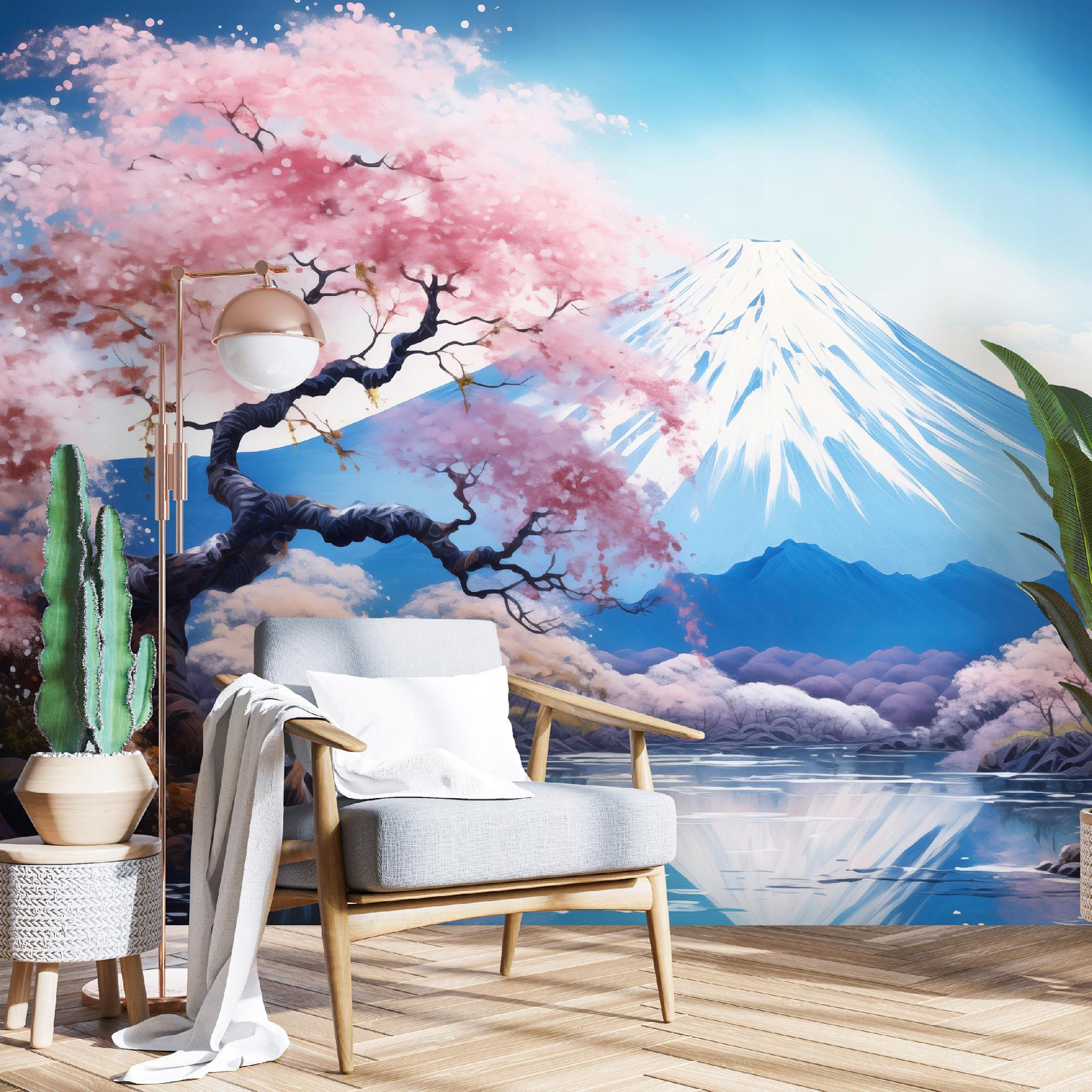 FOTOTAPETE Berge Aquarell Vlies Tapete Wohnzimmer 150x105 - Multicolor, Papier (150/105cm) - Wallarena