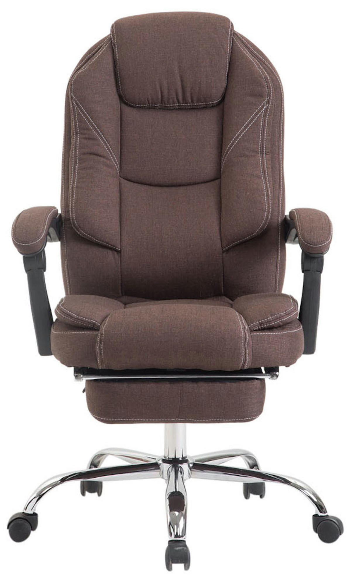 BÜROSTUHL MEDHA Stoff 114x67x64 Braun Stoff Metall - Braun, Textil/Metall (67/114/64cm) - DELUKE