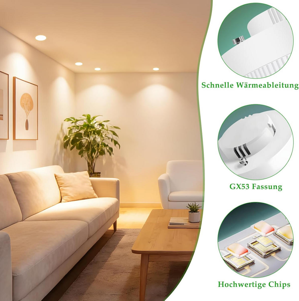 LED žárovka GX25 5W 2,5/7,4cm (sada 4 ks) - bílá, plast (7.4/2.5cm) - Nettlife