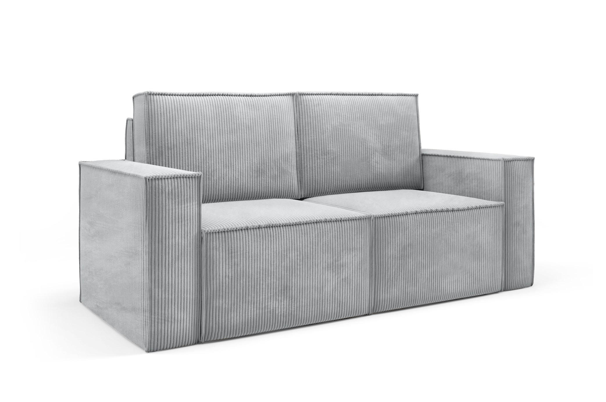 SOFA Orto Hellgrau, Zweisitzer Polstersofa - Hellgrau, Holzwerkstoff/Textil (178/93/82cm) - Bettso