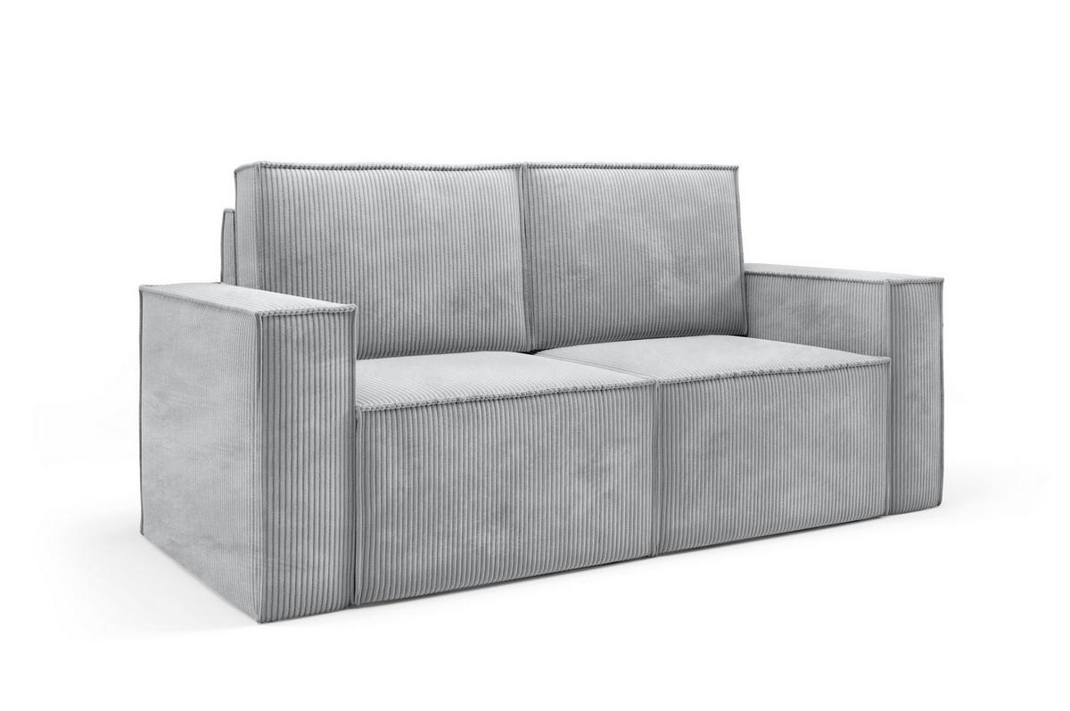SOFA Orto Hellgrau, Zweisitzer Polstersofa - Hellgrau, Holzwerkstoff/Textil (178/93/82cm) - Bettso