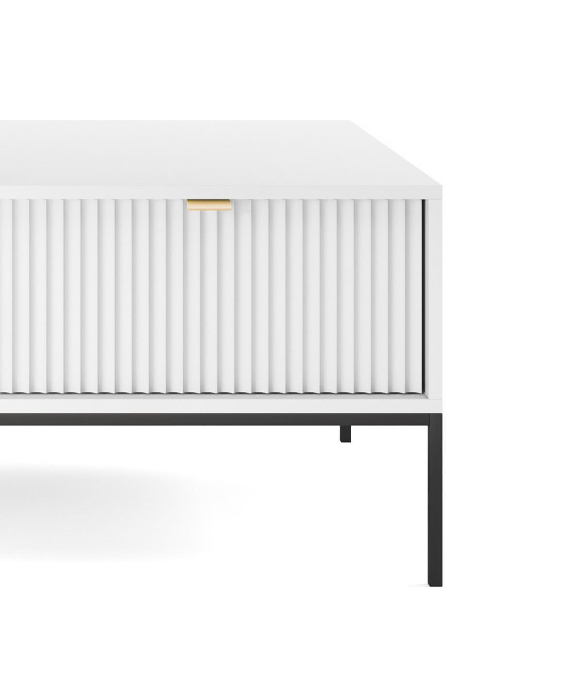 COUCHTISCH NOVA - L104, goldenen Akzenten, 104x68x46 cm Weiß - Schwarz/Weiß, Holzwerkstoff/Kunststoff (68/104/46cm) - DomoHome