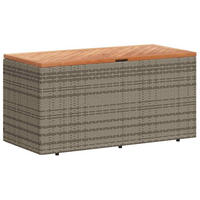 GARTENTRUHE Grau 110x50x54 cm Poly Rattan Akazienholz - Grau, Kunststoff (110/54/50cm) - furnicato