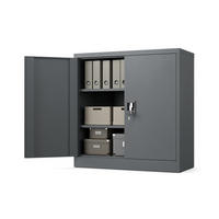 AKTENSCHRANK 2-türig mit 2 Einlegeböden Anthrazit Stahl 90x90x40cm - Anthrazit, Metall (90/90/40cm) - Muralo