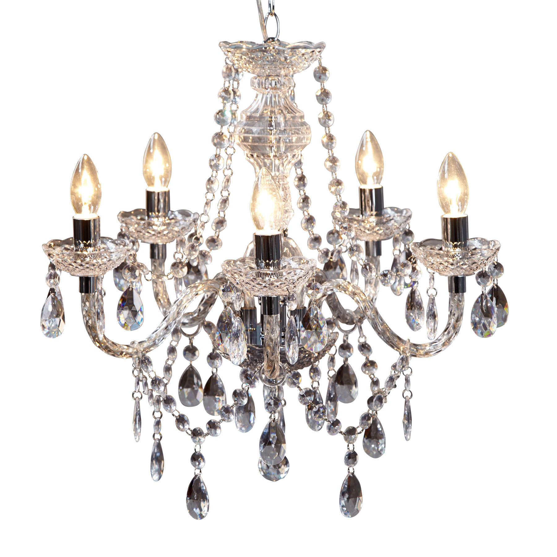 KRONLEUCHTER CRYSTAL Acryl Transparent 55 cm - Transparent, Glas (55/55/55cm) - riess-ambiente