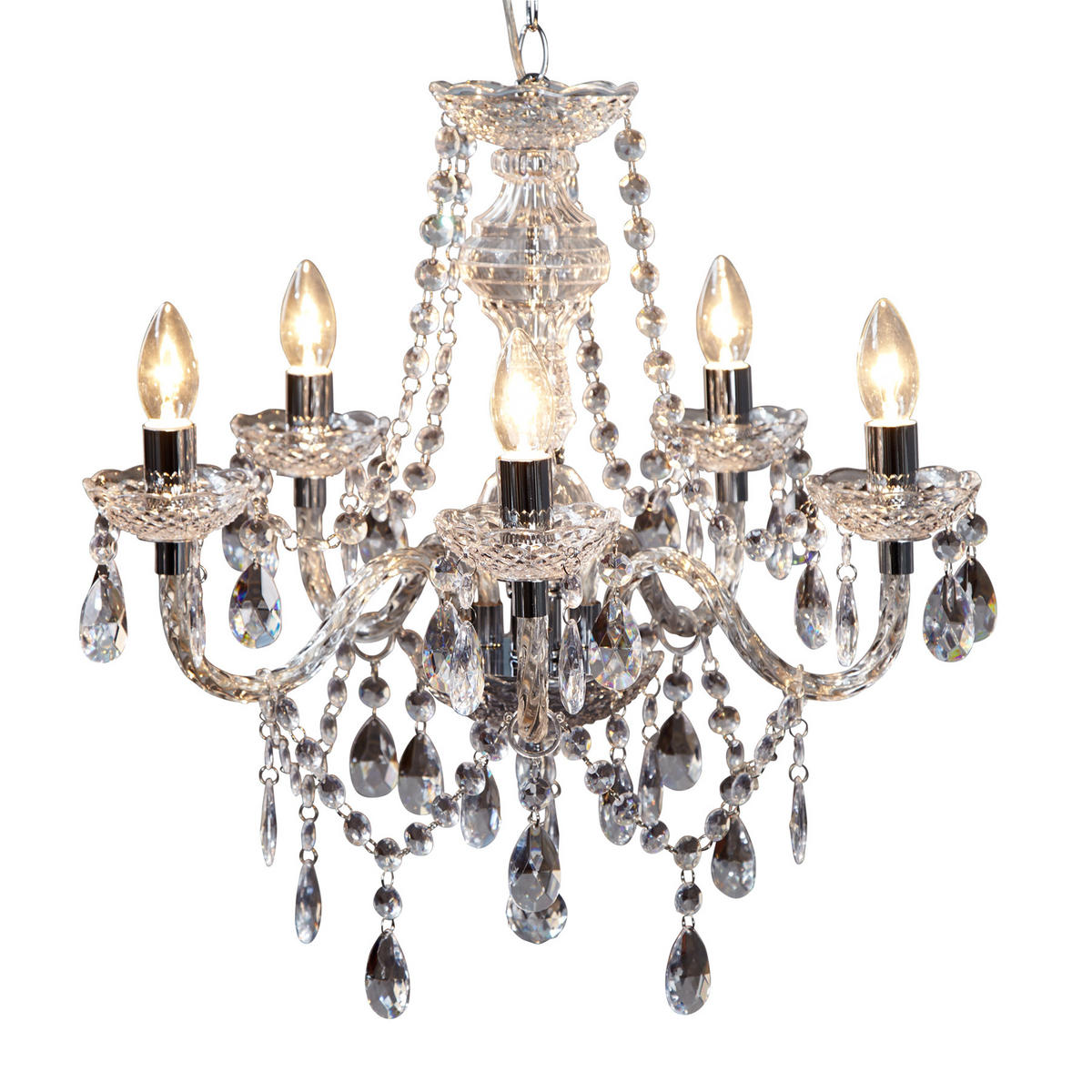 KRONLEUCHTER CRYSTAL Acryl Transparent 55 cm - Transparent, Glas (55/55/55cm) - riess-ambiente