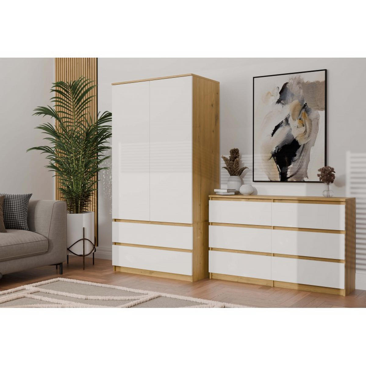 KOMMODE Artisan, Weiß 120/75/30 - Weiß, Holzwerkstoff (120/75/30cm) - RAUMHIRSCH FURNITURE