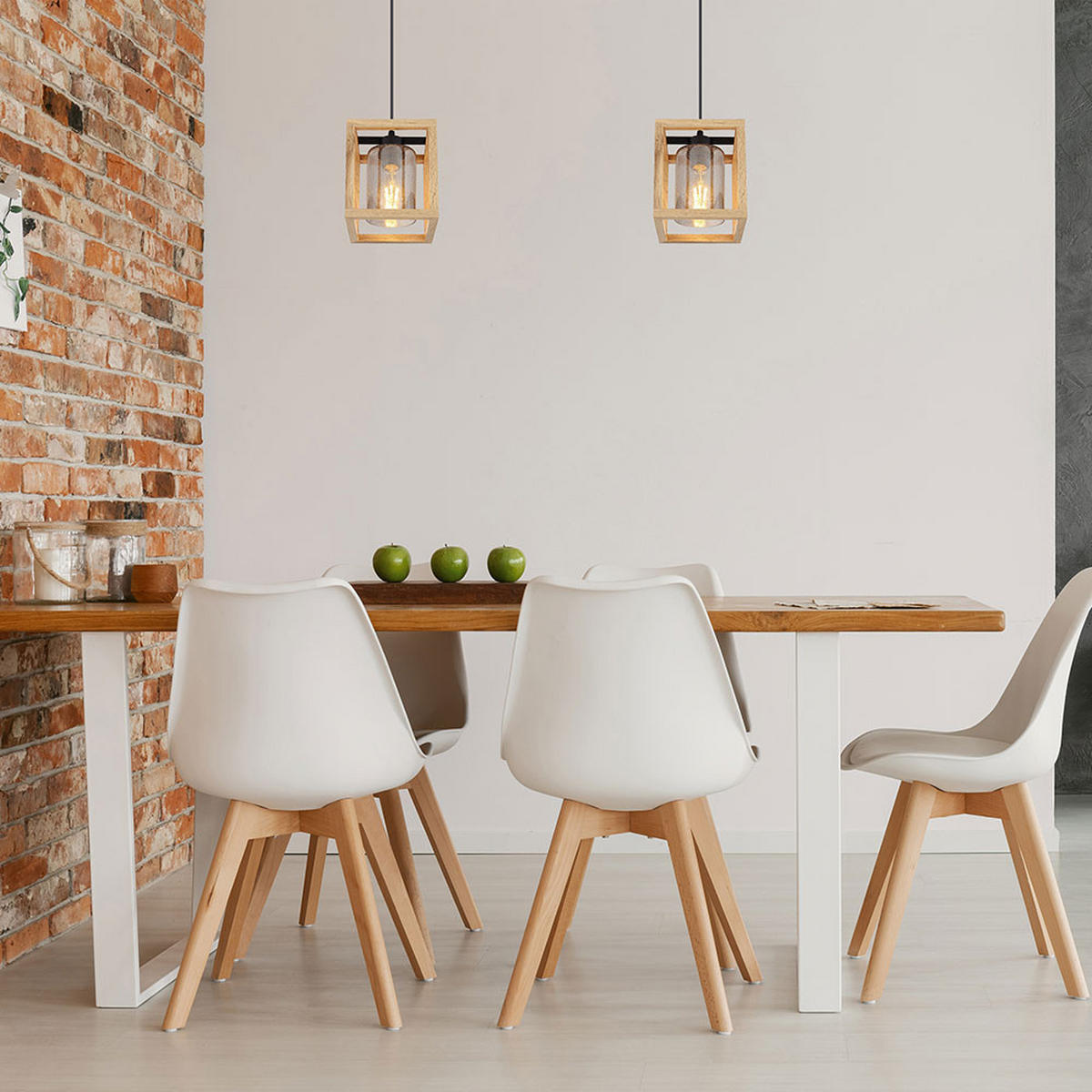 LED HÄNGELEUCHTE Glas Braun Matt - Braun, Holz (17/17/120cm) - Globo Lighting