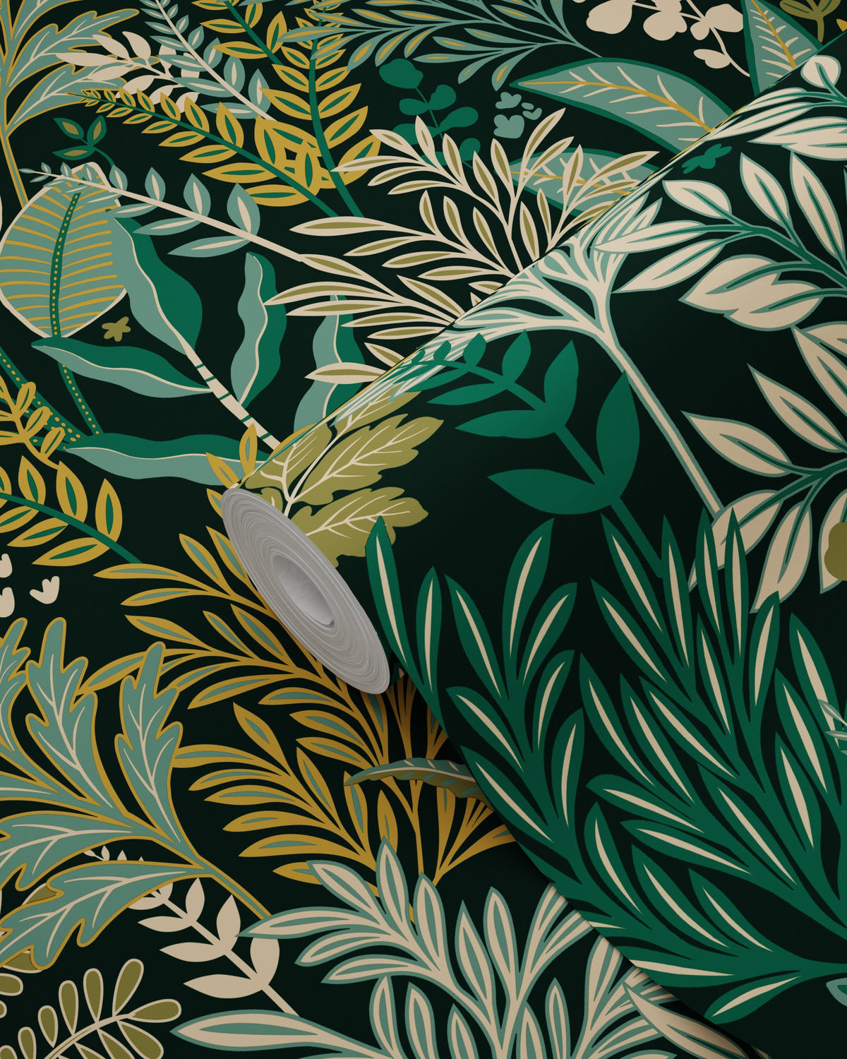 TAPETE tropische Blätter und Blüten 50 x 900 cm - Grün, Papier (50/900cm) - ESTAhome