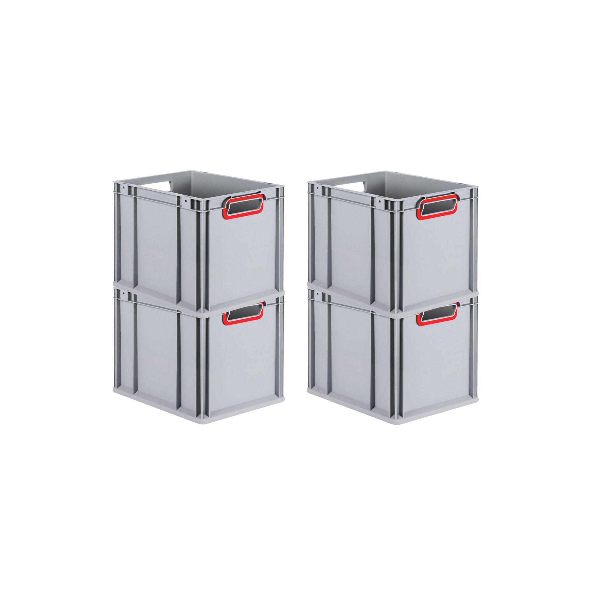 EUROBOX 4x Nextgen Color 32x30x40cm 30 Liter Griffe Rot Offen - Rot, Kunststoff (30/32/40cm) - PROREGAL
