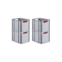 EUROBOX 4x Nextgen Color 32x30x40cm 30 Liter Griffe Rot Offen - Rot, Kunststoff (30/32/40cm) - PROREGAL