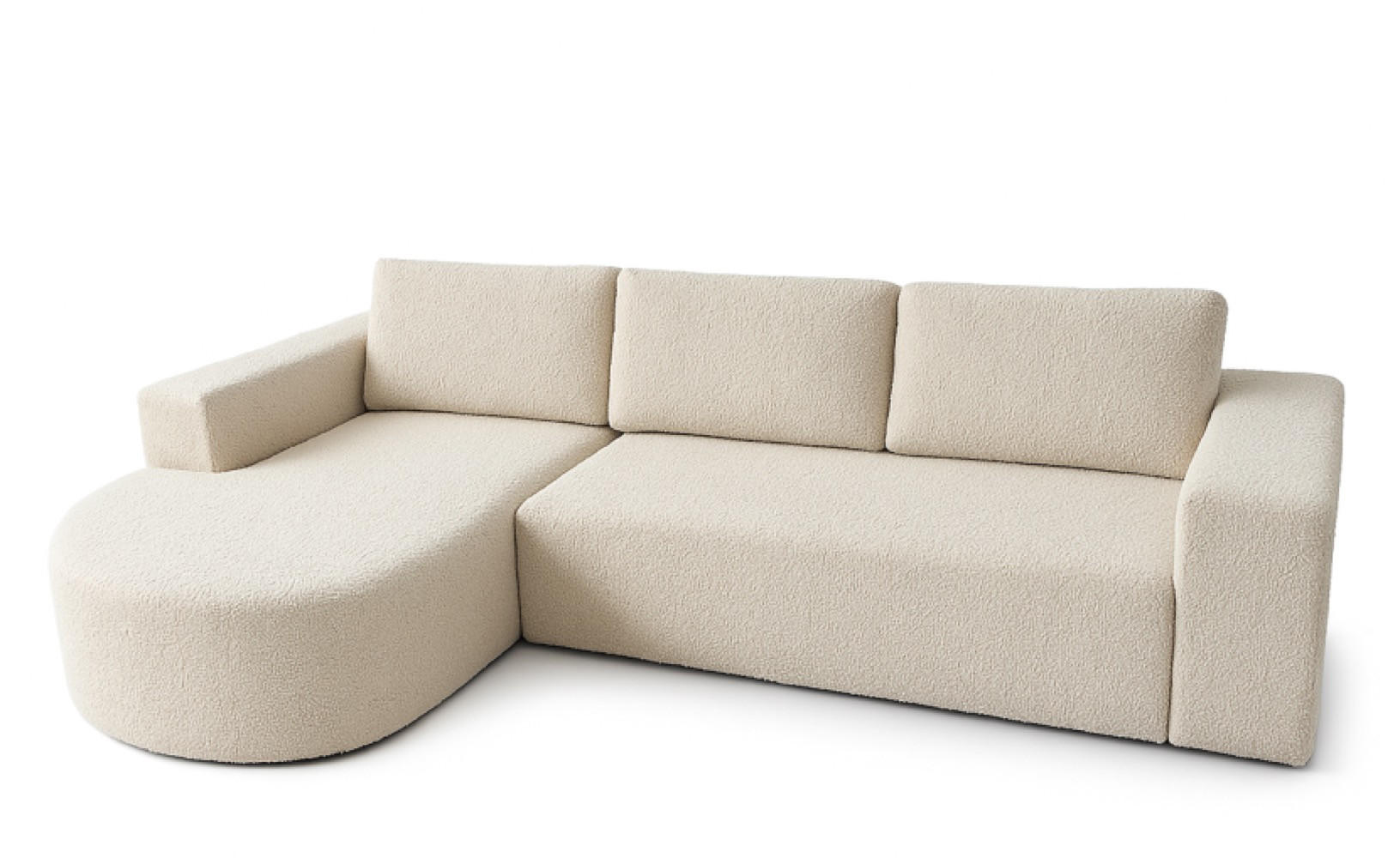 ECKSOFA Beige Vello Mit Schlaffunktion Links Boucle Catch Me - Beige, Textil (2270/165cm) - Sepro Meble