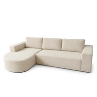 ECKSOFA Beige Vello Mit Schlaffunktion Links Boucle Catch Me - Beige, Textil (2270/165cm) - Sepro Meble