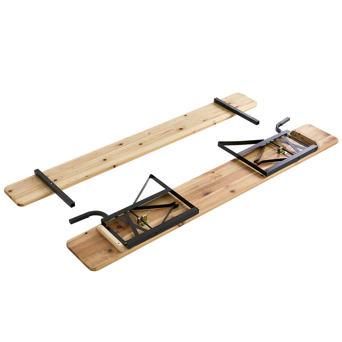 BIERTISCHGARNITUR, Holzfarbe - Braun, Holz - Oviala