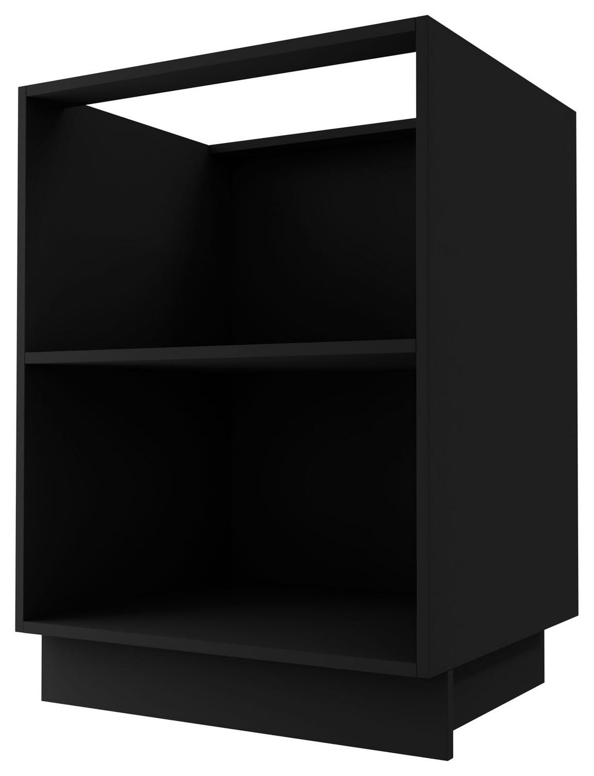KÜCHENUNTERSCHRANK Brerra D11/90 Korpus schwarz / Front RAL 9001 cremeweiß Hochglanz 90 / 50 / 82 cm - Creme/Schwarz, Holz/Holzwerkstoff (90/82/50cm) - Feldmann-Wohnen