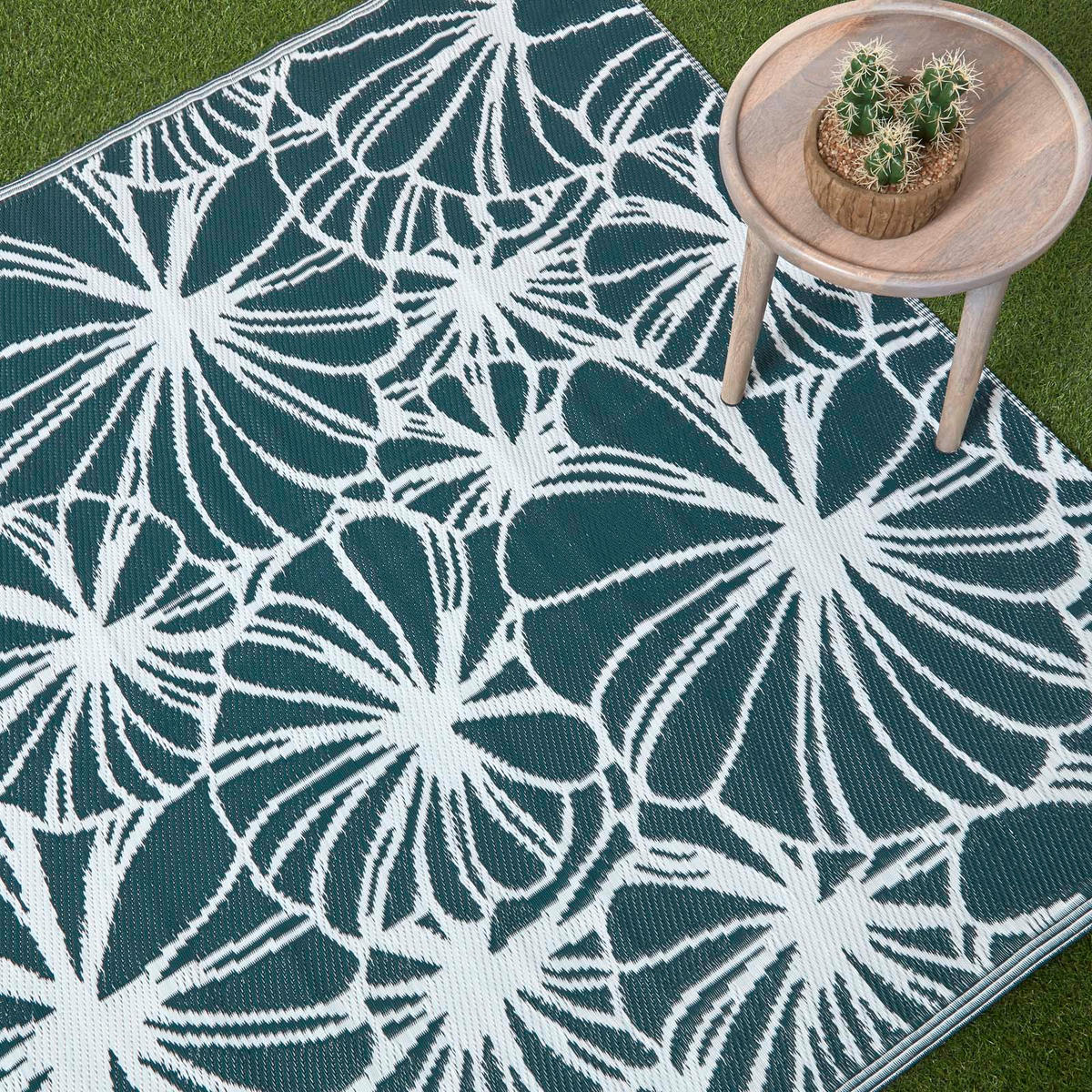 OUTDOORTEPPICH floral gemustert 150/240 cm - Dunkelgrün, Kunststoff (151/241cm) - Homescapes