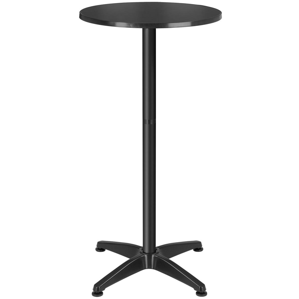 BISTROTISCH aus Aluminium Frederic, höhenverstellbare Kunststofffüße, schwarz - Schwarz, Holz (67/67/110cm) - tectake