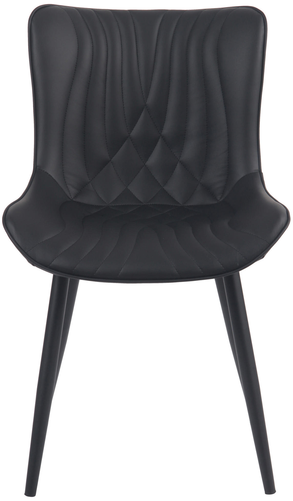 STUHL 2er Set Lederlook schwarz - Schwarz, Textil/Metall (50/80.5/62cm) - CLP
