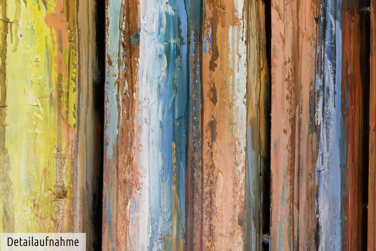 METALLBILD Bunt 80/80 cm - Multicolor, Metall (5.42/80cm) - KUNSTLOFT