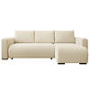 ECKSOFA DORA L, Eckcouch in L-Form mit Schlaffunktion und Bettkasten, Farbe: Beige, Bouclé-Stoff, Ottomane Rechts - Beige, Textil (240/143cm) - Storez24