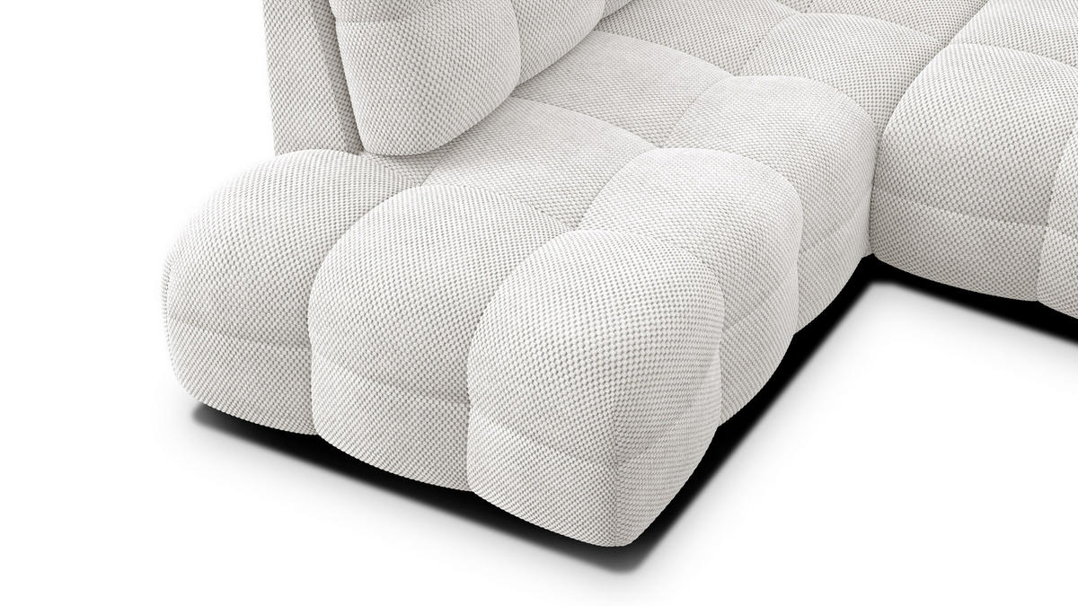 ECKSOFA MELLOW 5-Sitzer, creme - Creme/Schwarz, Holz/Textil (283/191cm) - Courtois Laville