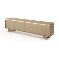 TV-SCHRANK 204 cm Spirit, LED, 4 Türen, Cappuccino - Eichefarben/Cappuccino, Holz (204/54/40cm) - Emporius