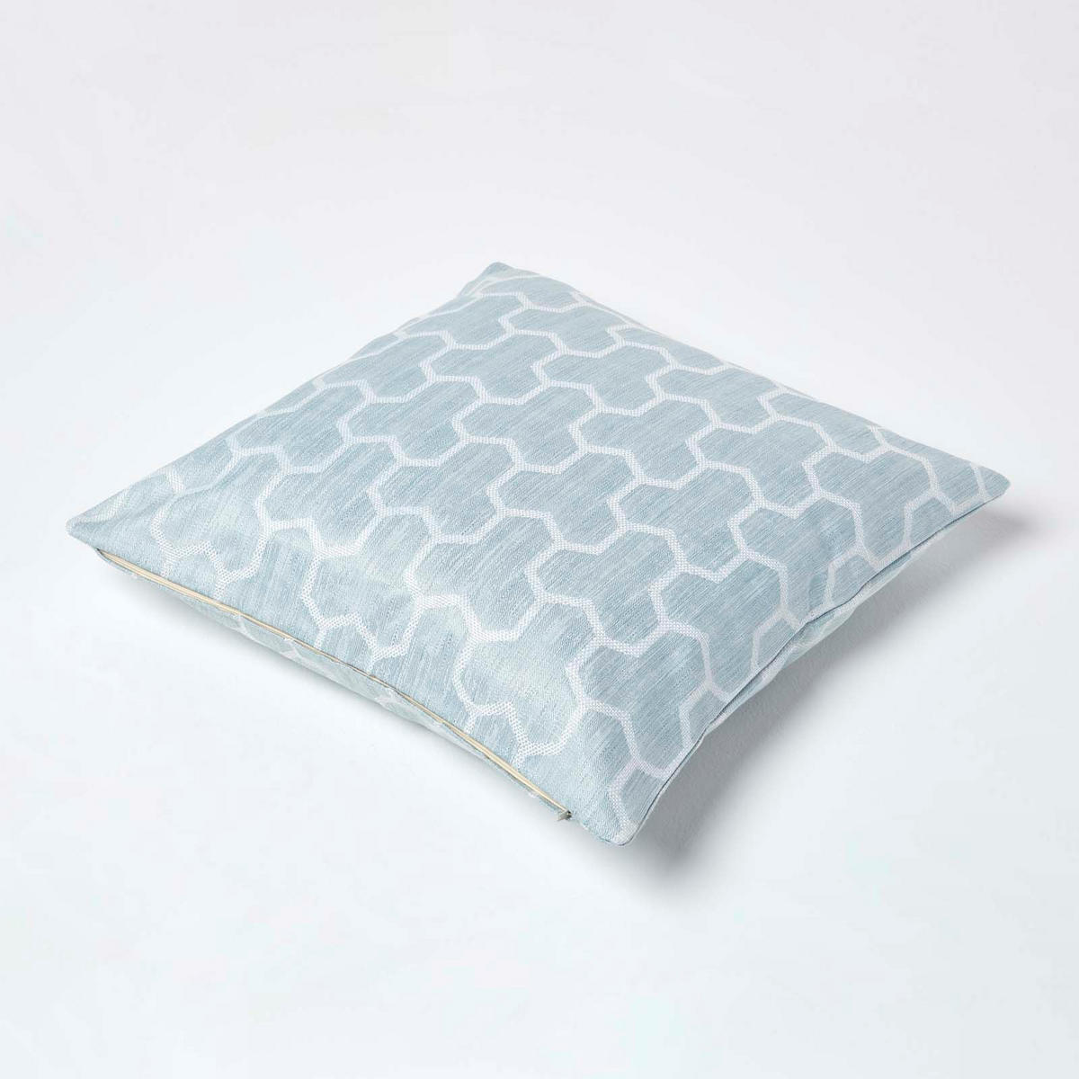 KISSENHÜLLE Jacquard geometrisch 45/45 cm - Blau, Textil (45/45cm) - Homescapes