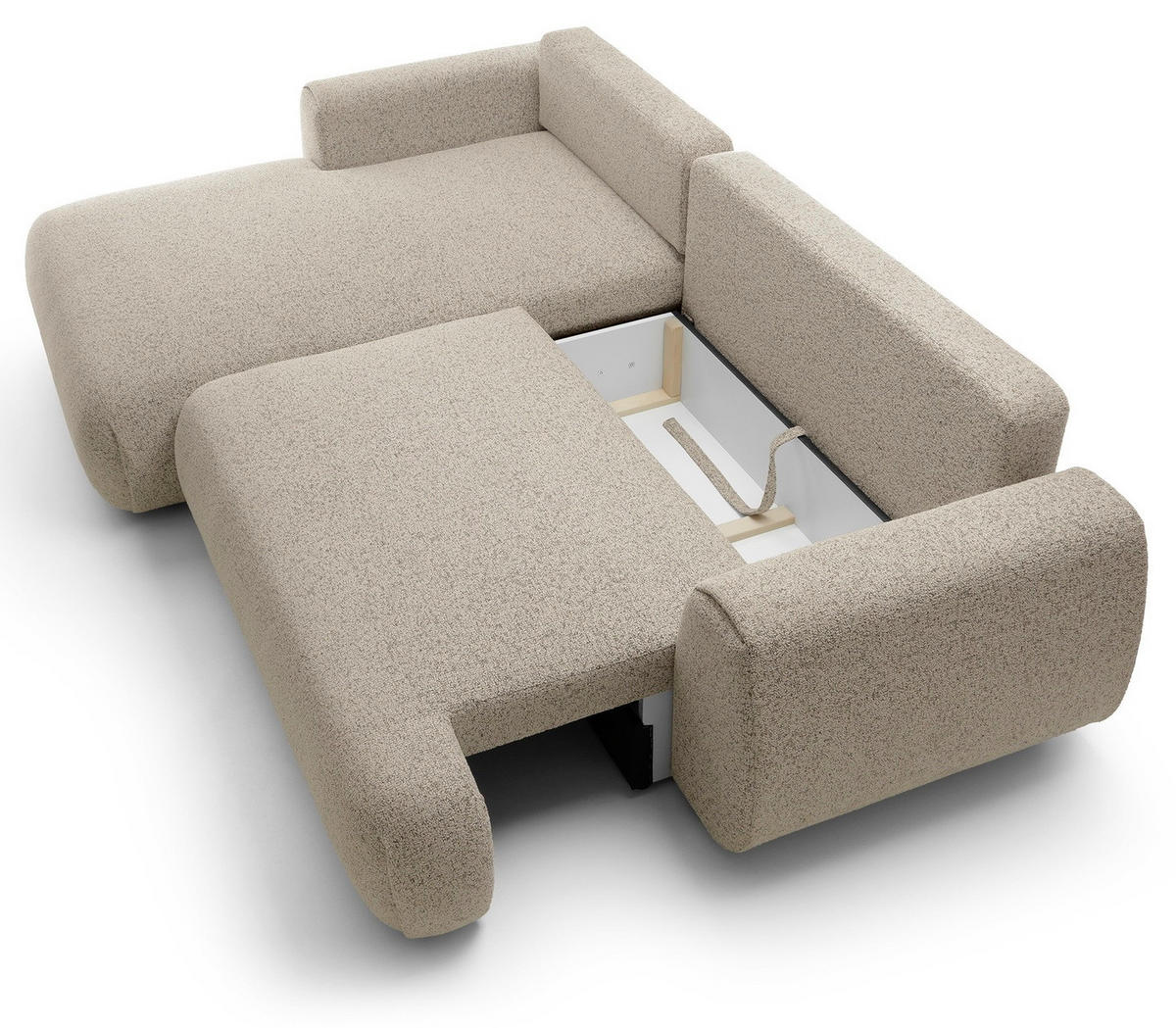 ECKSOFA mit Schlaffunktion 270 cm Ralto, Links, Beige - Beige, Holz (270/167cm) - Emporius