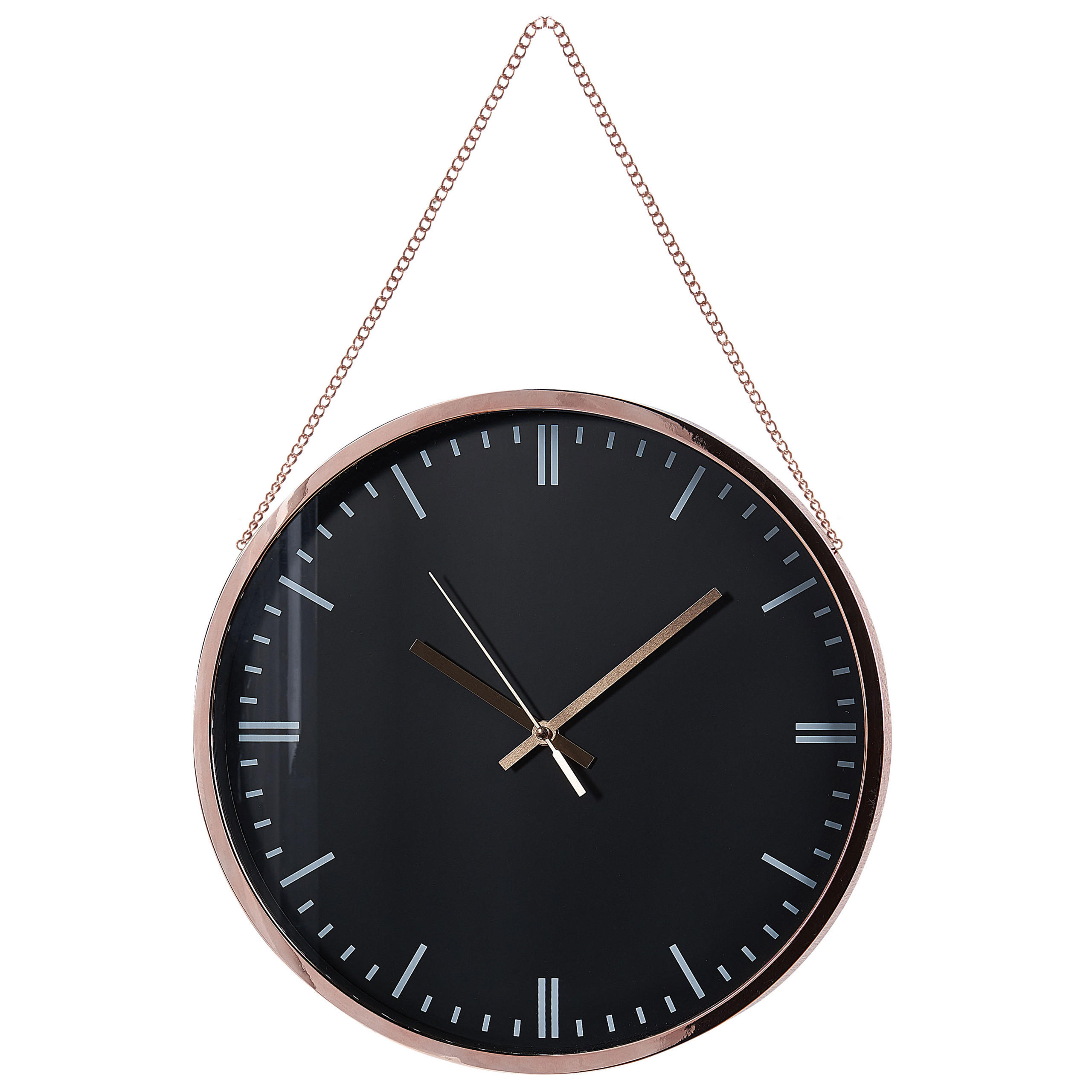 WANDUHR Kunststoff schwarz/kupfer Bezas - Schwarz, Kunststoff (30/48/4cm) - Beliani