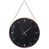 WANDUHR Kunststoff schwarz/kupfer Bezas - Schwarz, Kunststoff (30/48/4cm) - Beliani