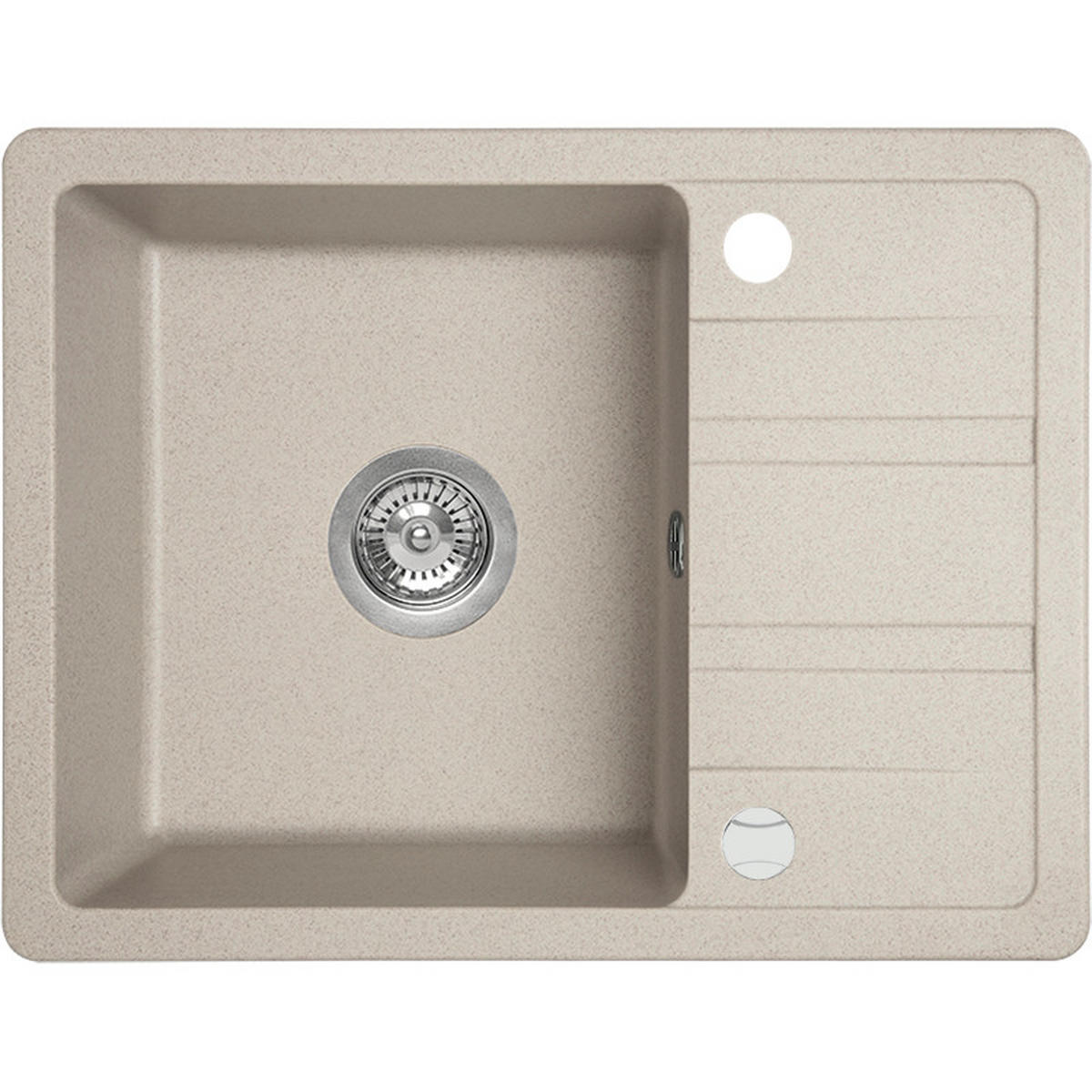 EINBAUSPÜLE Stella Beige, Einzelbecken, 44/58/16,3 cm - Beige, Stein (44/16.3/58cm) - bad land