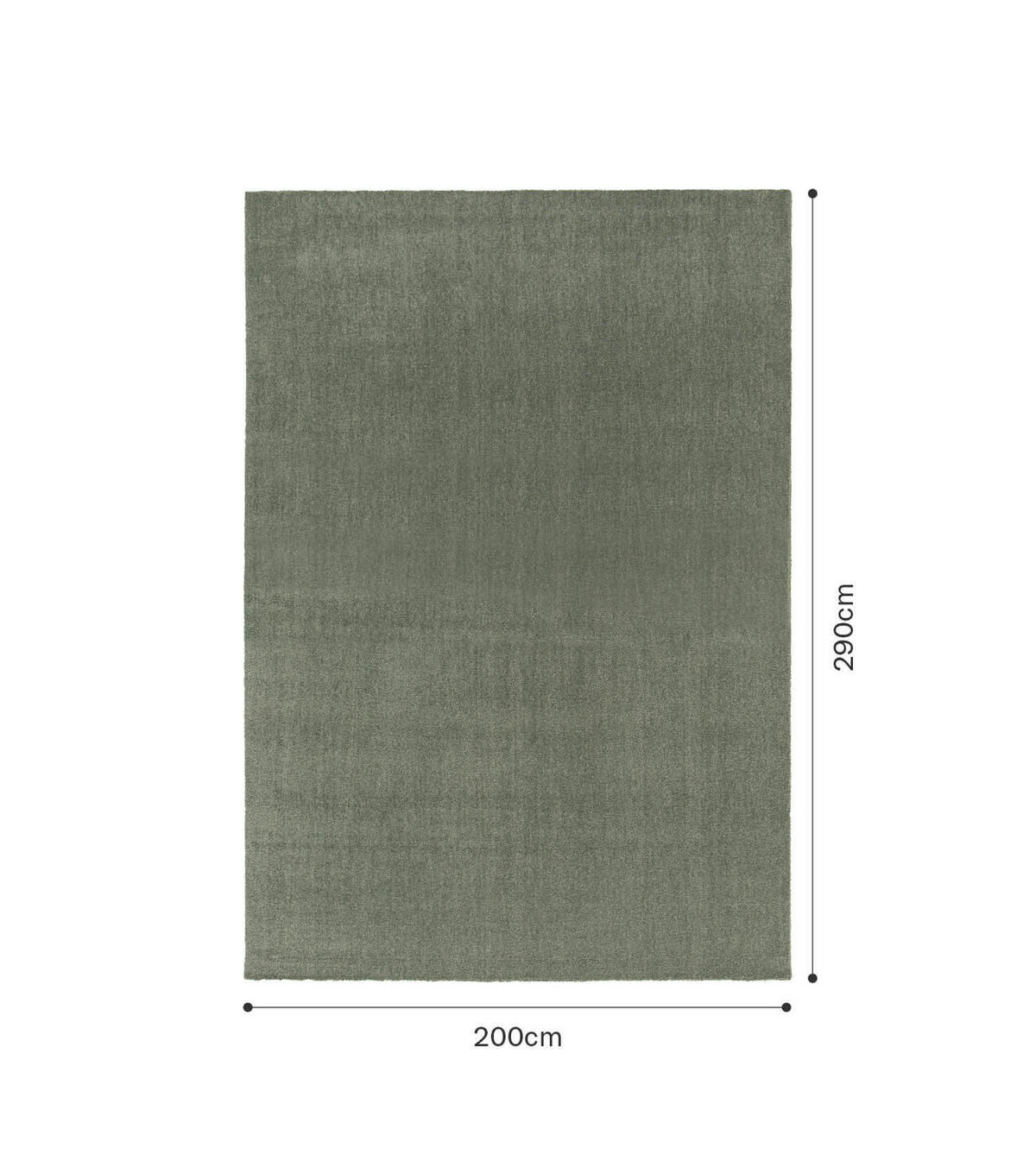 INDOORTEPPICH Barefoot - Grün, Kunststoff (200/290cm) - Mokebo