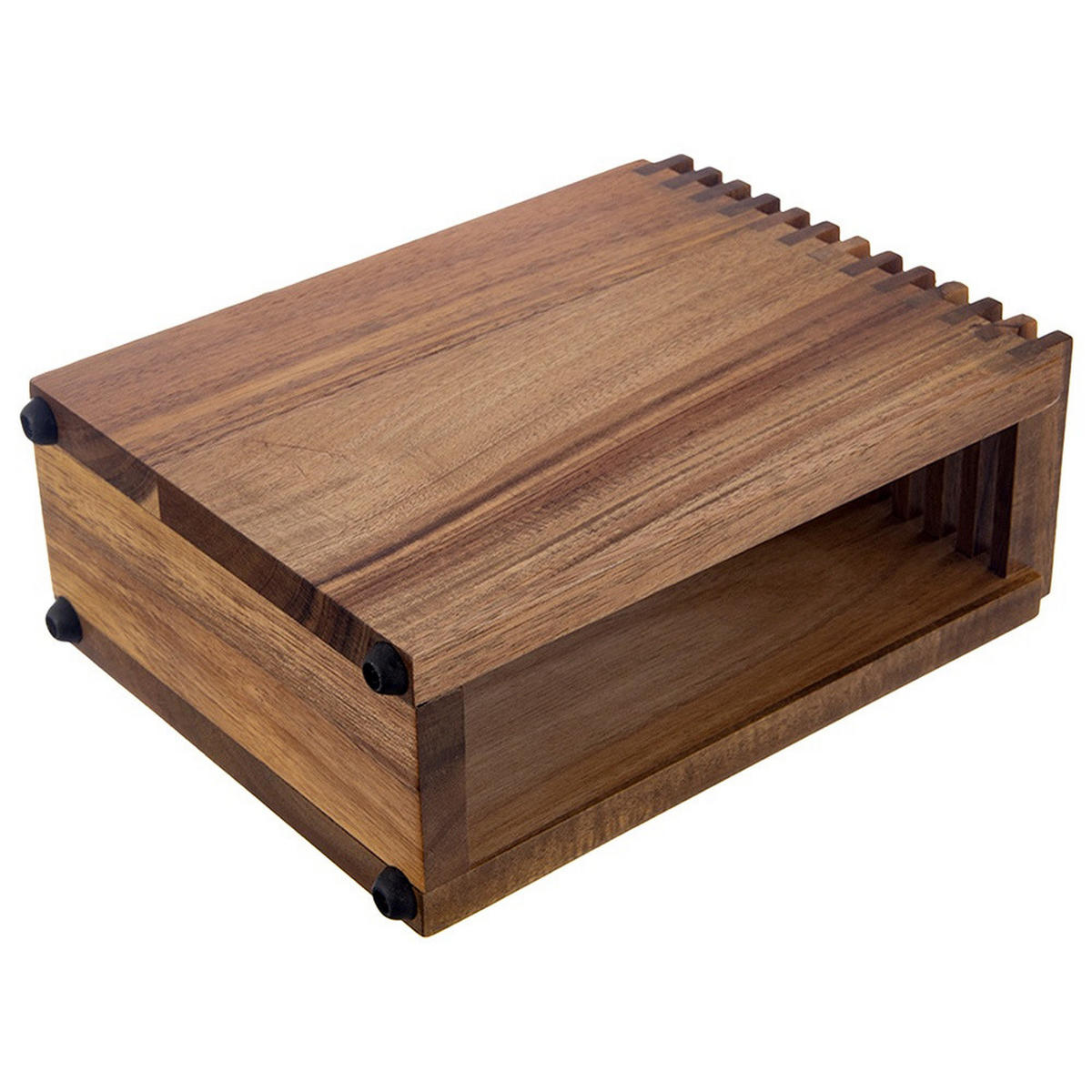 MESSERBLOCK Walnuss 12 Fächer Braun - Braun, Holz (8.5/24/18cm) - Orion 