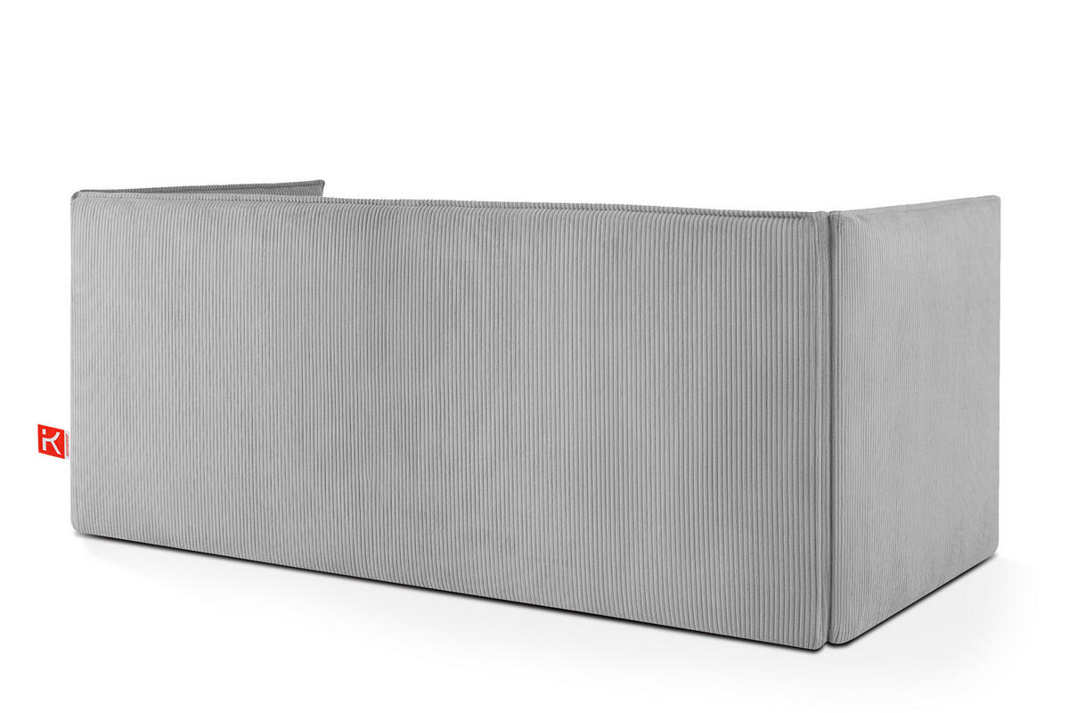 JUGENDBETT ROTI Einzelbett mit Bettkasten, 90x200cm, Bett mit Bonellmatratze, mit Rückenlehne - Hellgrau/Schwarz, Holz/Holzwerkstoff (92/200cm) - KONSIMO®