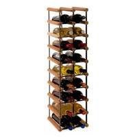 WEINREGAL Vinotega Mod Metal 92,5x22,5x24,5 cm 2x9 Flaschen Massives Kiefernholz Braun Geölt - Braun, Holz (22.5/92.5/24.5cm) - PROREGAL