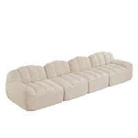 SOFA modular 4-Sitzer frameless Beige White - Beige, Kunststoff (104/79/366cm) - Meubliv