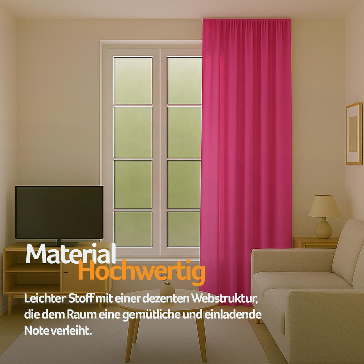 VORHANG Blickdicht ( 140x245cm ) mit Kräuselband / Universalband in Pink - Pink, Textil (140/245cm) - Bestlivings