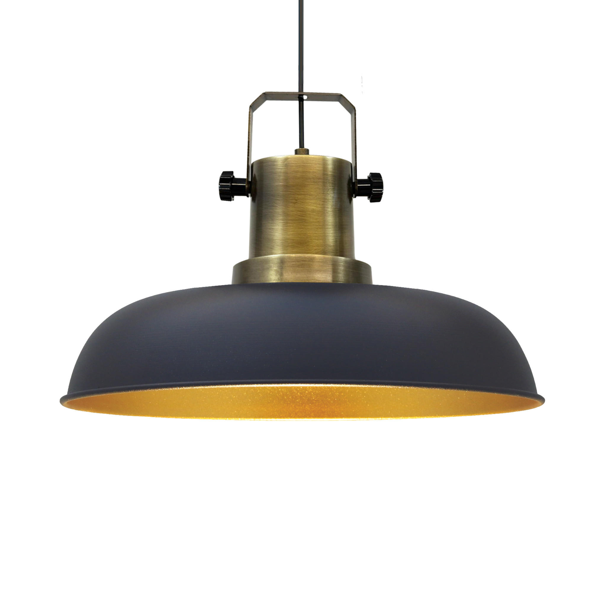 PENDELLEUCHTE Nota 31/35 cm - Goldfarben/Schwarz, Metall (31/35cm) - Bamyum