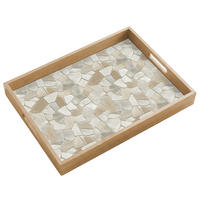 TABLETT - Mosaik - Steine - Beige - 50x35 cm - Beige, Holz (50/5/5cm) - OnlyWow