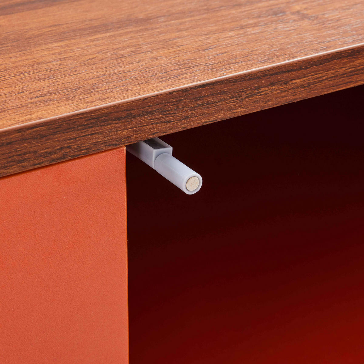 TV-SCHRANK 120 cm, Orange - Orange, Holz (40/55/120cm) - Oviala