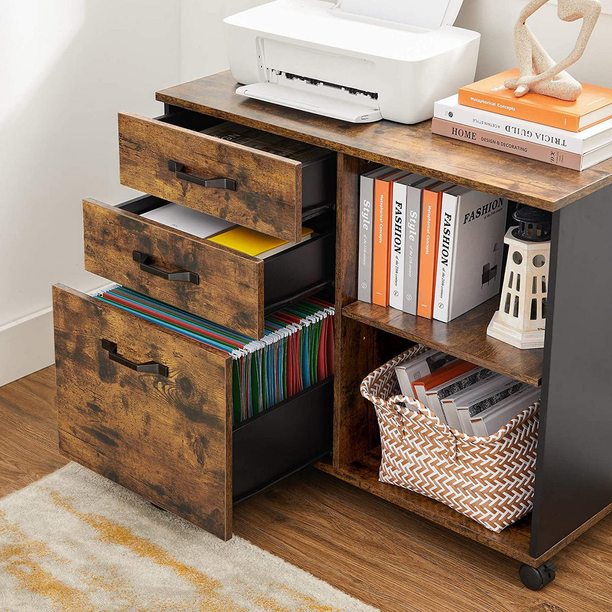 ROLLCONTAINER - Braun, Holzwerkstoff (40/66/80cm) - Hansiro