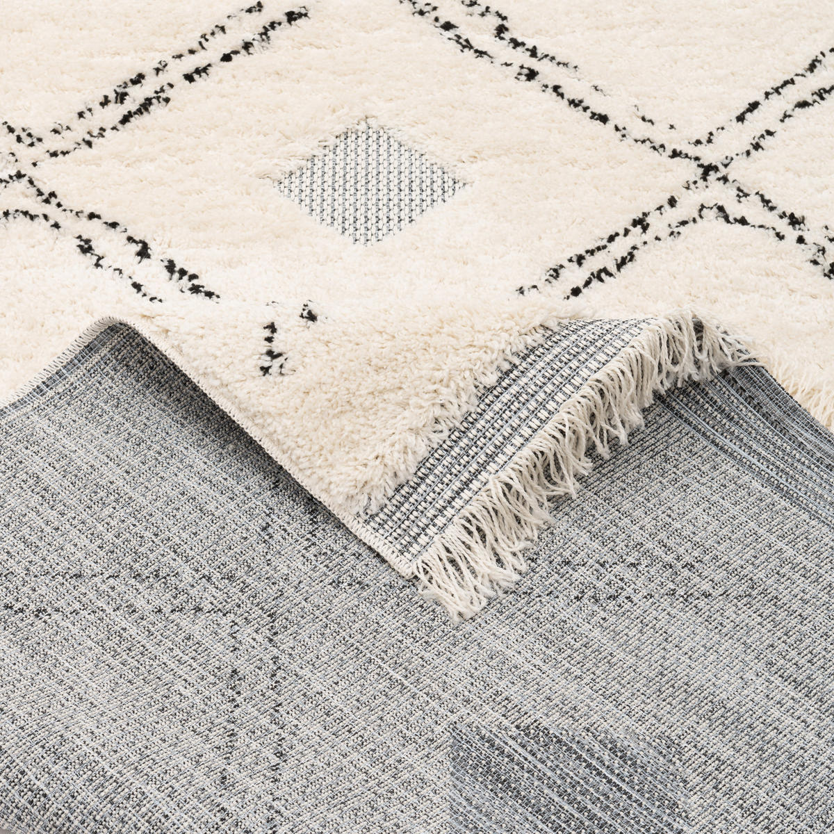 IN & OUTDOOR TEPPICH SHAGGY SYLT RAUTEN - Creme, Textil (120/170cm) - Pergamon