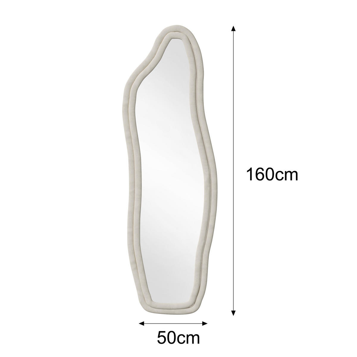 GANZKÖRPERSPIEGEL 160x50 cm Standspiegel für Schlafzimmer, Wohnzimmer - Weiß, Metall (4/168/56cm) - PARAFTA HOME