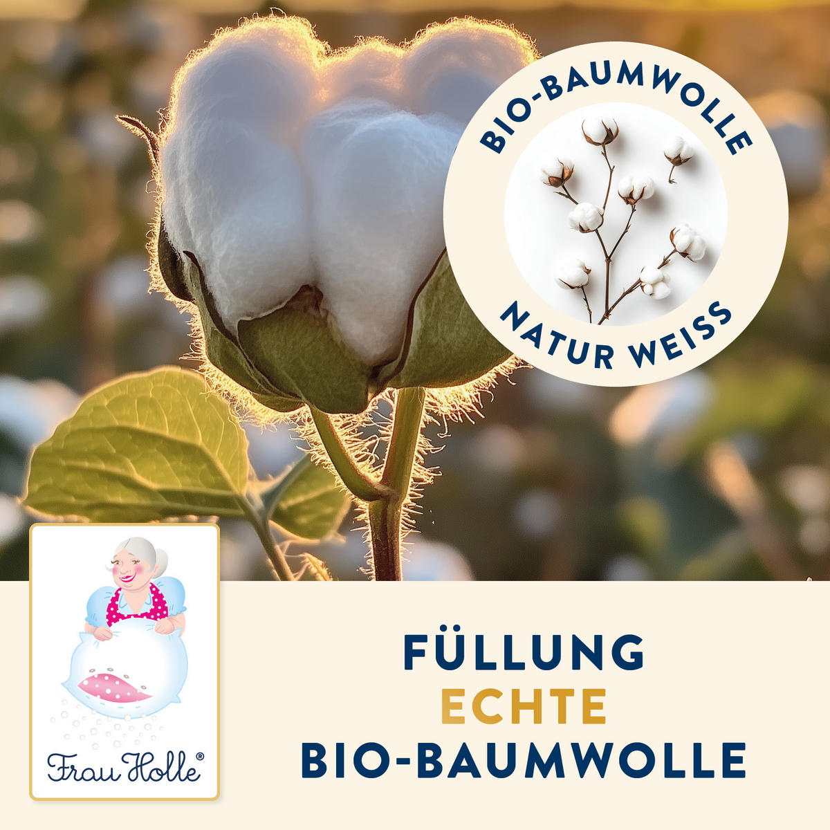 KINDERKOPFKISSEN KIDS Baumwolle pflegeleicht - Weiß, Naturmaterialien (60/40cm) - Frau Holle