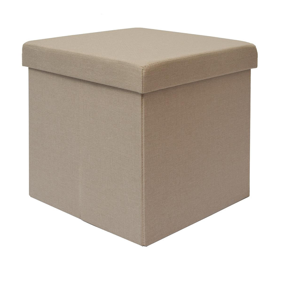 SITZWÜRFEL 38/38 cm, Faltbar 42 Liter Beige-Grau - Beige, Kunststoff (38/38/38cm) - Dunedesign