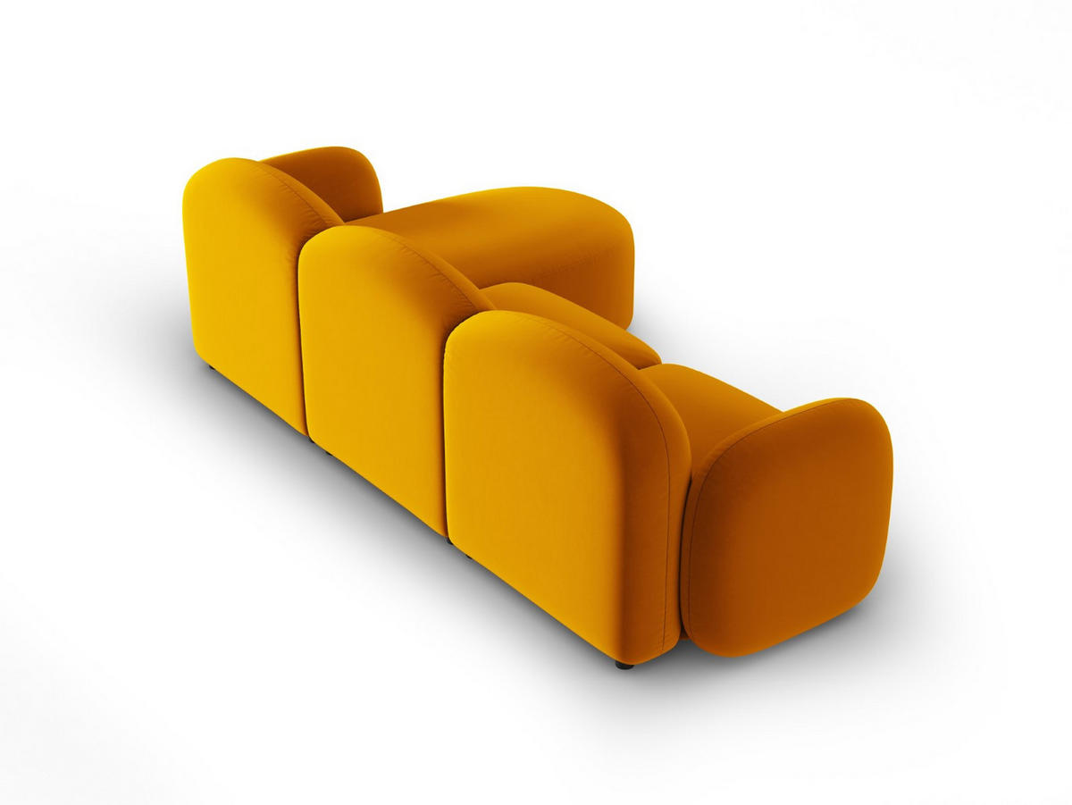 ECKSOFA links Blair aus Samt gelb 4 Sitzplätze - Gelb, Textil (155/272cm) - Micadoni